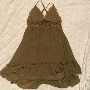 Cute green cottage core dress